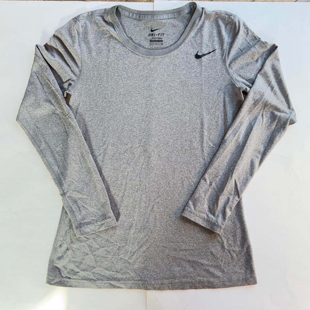 Women's Nike grey long sleeve dri-fit top Size S